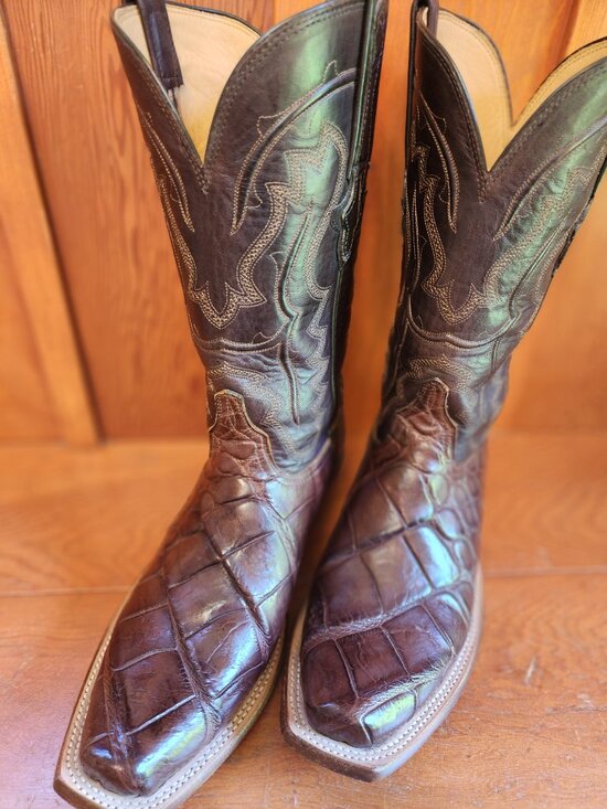 Lucchese Classics L1460 American Alligator Cowboy Boots Men’s 10E (Style L1460) main image 13